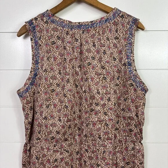 Lucky Brand Pink Floral Sleeveless Drawstring Midi Dress - Picture 7 of 7